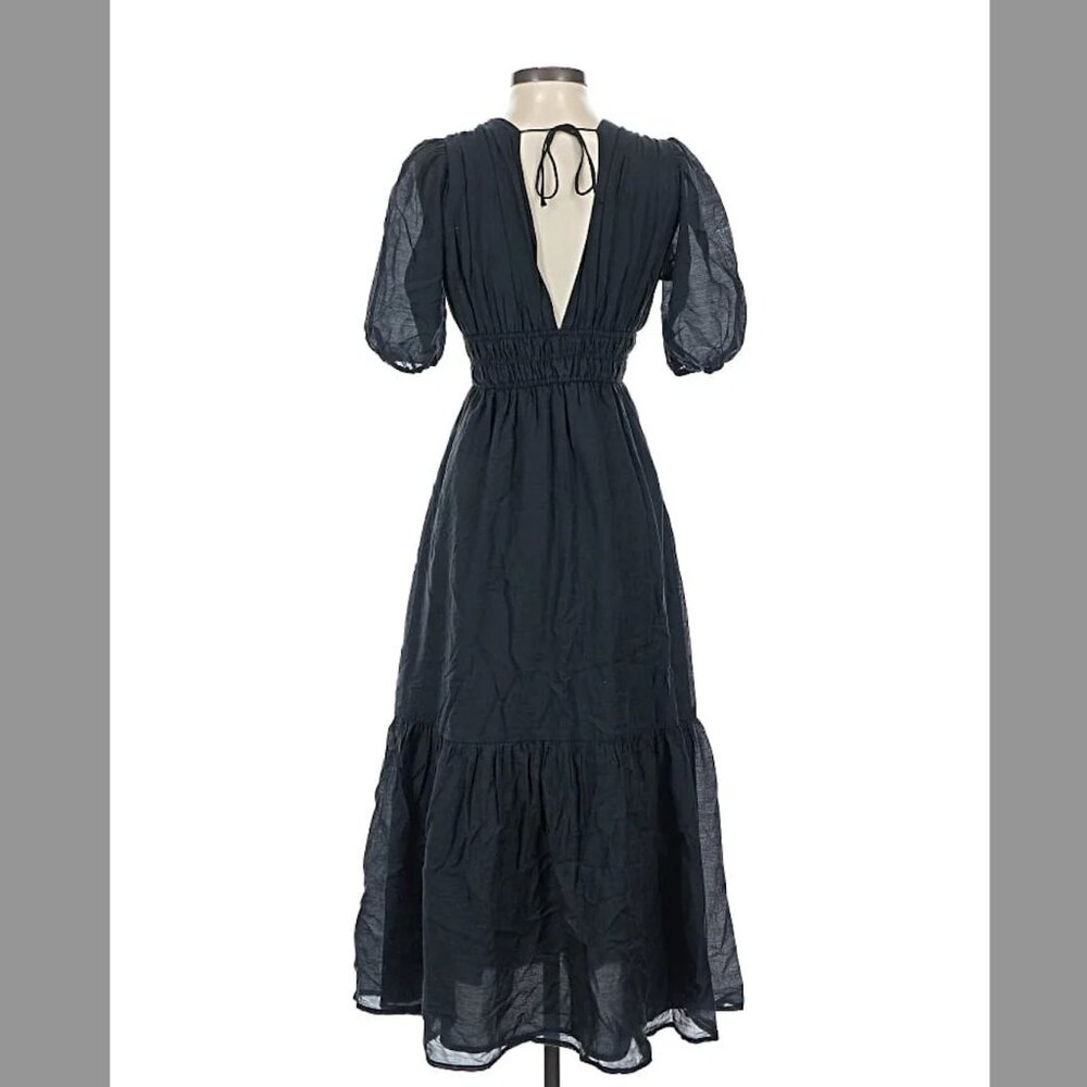 Abercrombie & Fitch Floaty Puff Sleeve V Neck Tie… - image 2